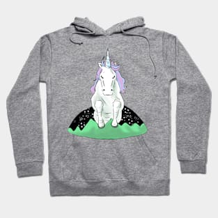 Unicorn jumps over the world Hoodie